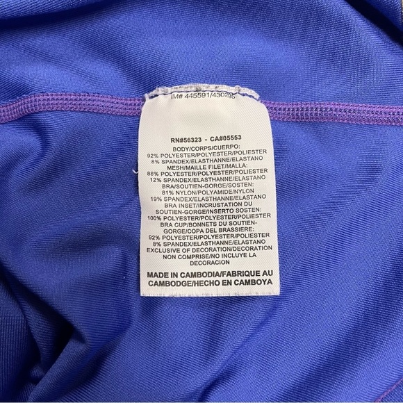 Nike Tank Top Women's Size XS Blue Yellow Vintage Printed Built-in Shelf Bra - Picture 7 of 8